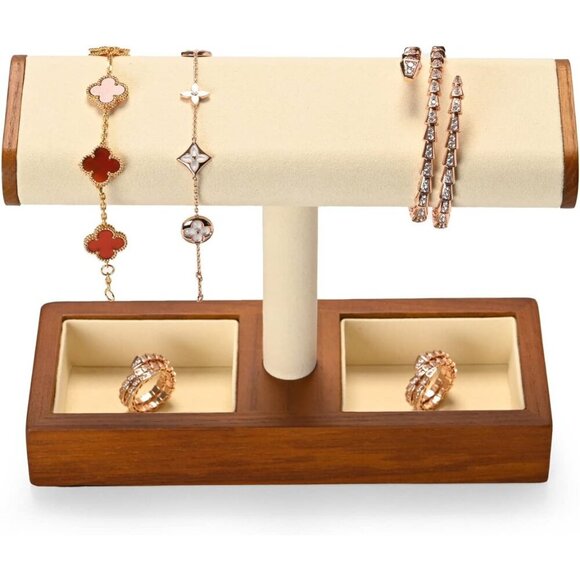 Solid Wood Watch Stand Portable Organizer for Men Women Jewelry Storage - Picture 7 of 10